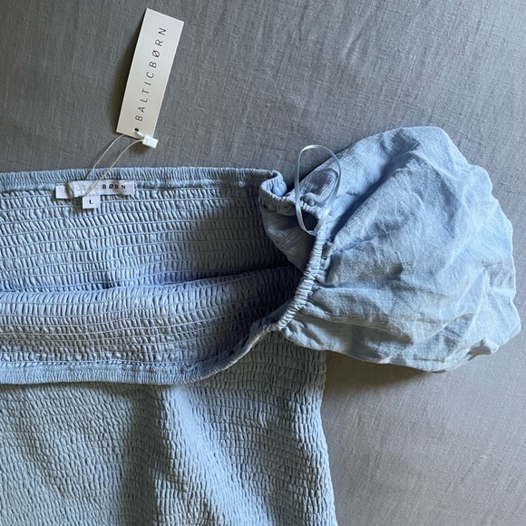 Baltic Born Alana Blue Ruched Off-Shoulder Midi Dress - Picture 3 of 3